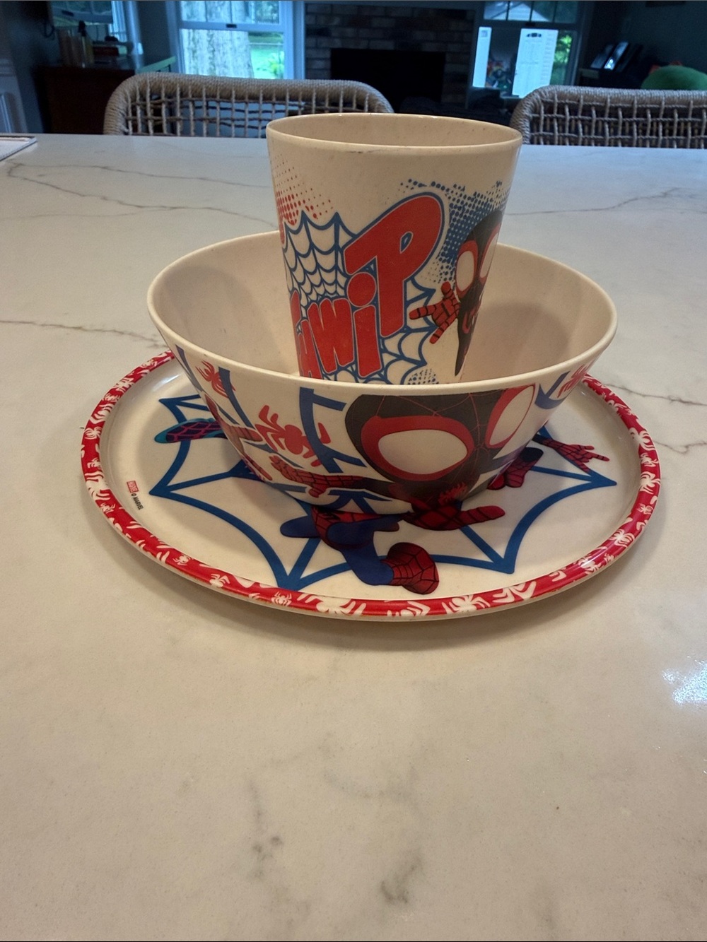 Spider-Man Kids Dish Set - Red, Blue, White